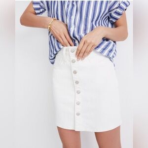 Madewell White Denim Button-Front Mini Skirt | Size 2